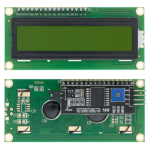 16×2 LCD Display with I2C Interface – Yellow-Green Backlight
